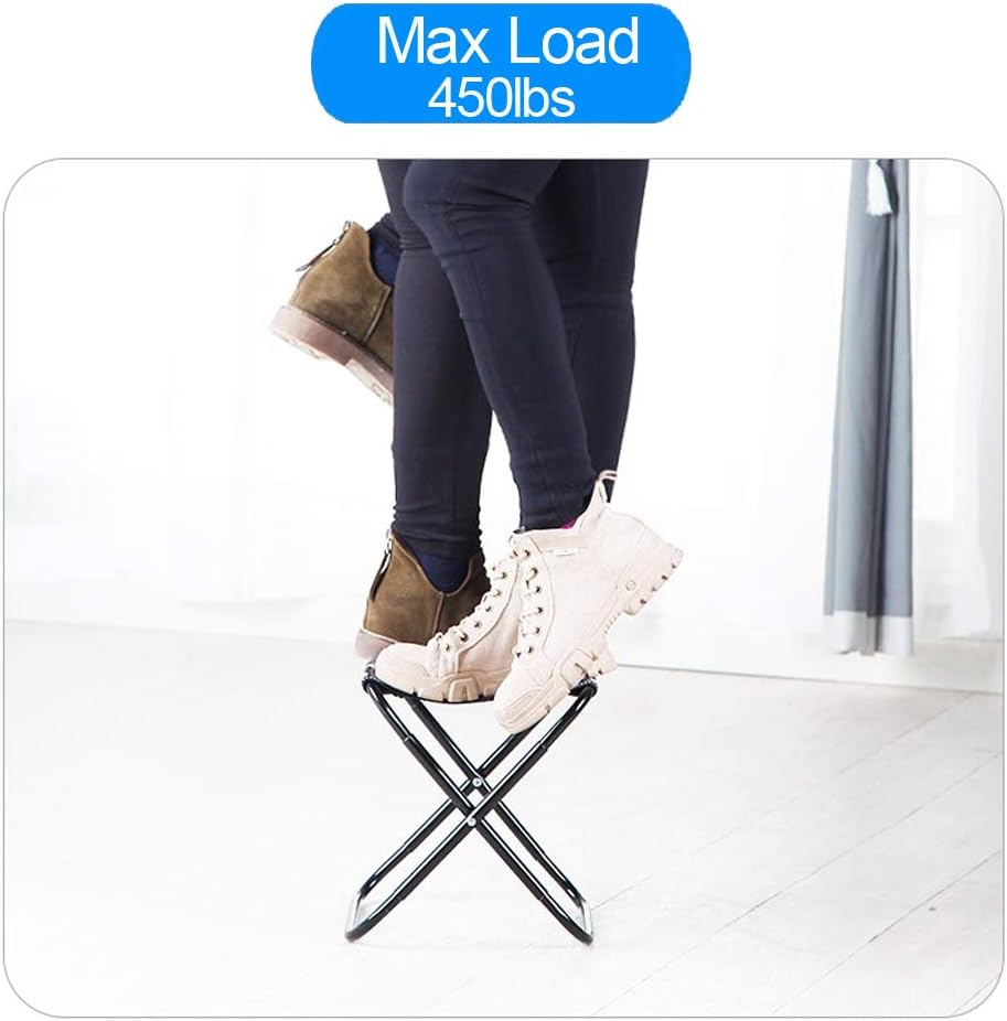 Mini Portable Folding Stool, Camping Fishing Stool for Adults Fishing Hiking Gardening and Beach with Carry Bag, Hold Up to 450lbs(Camouflage)