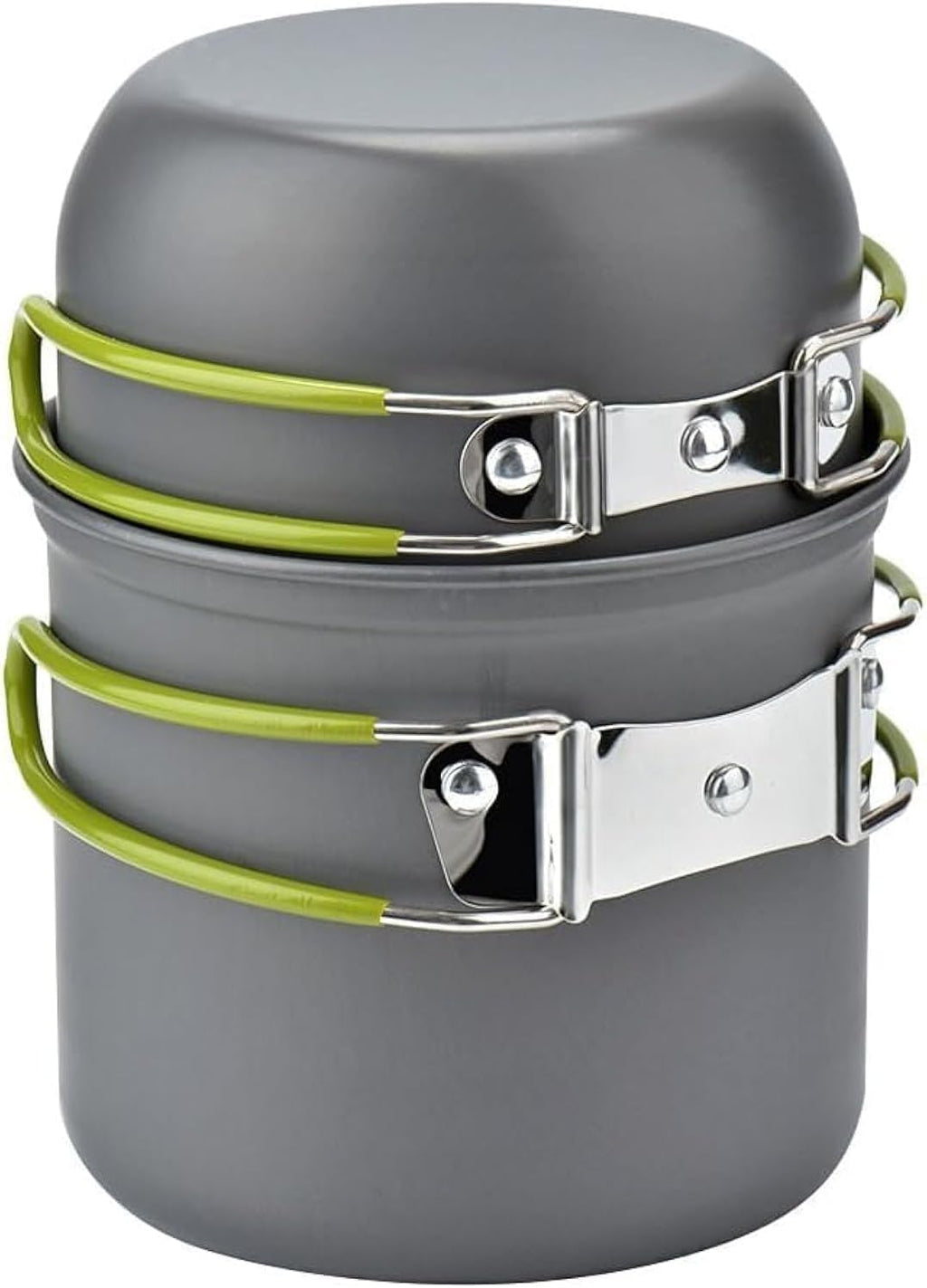 Camping Cookware Mess Kit Backpacking Pot Gear Camping Cooking Pots and Pans Set Camp Kitchen Equipment Accessories Green 4.88 x 6.57 inch