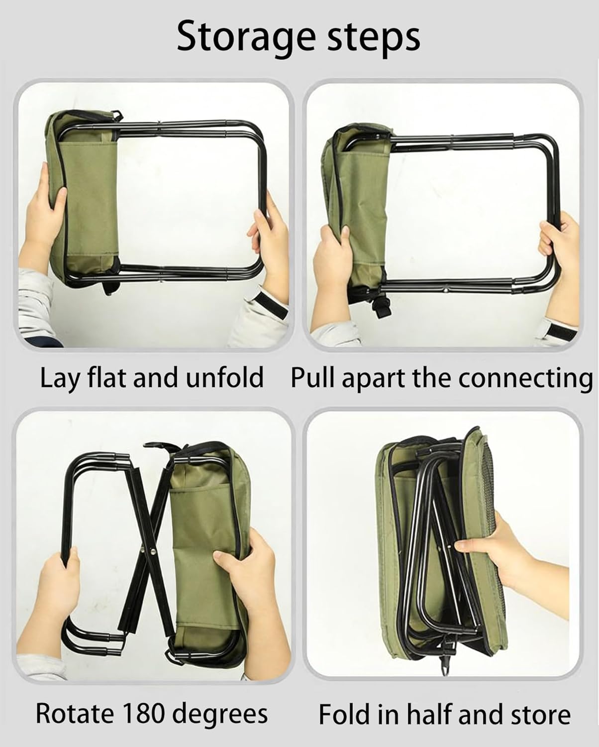 Outdoor Backpack Folding Stool, Pencil Case Stool, Portable Lightweight Camping Gear, Sports Folding Chair, Handbag Stool（Crossbody Bag Stool | Black）