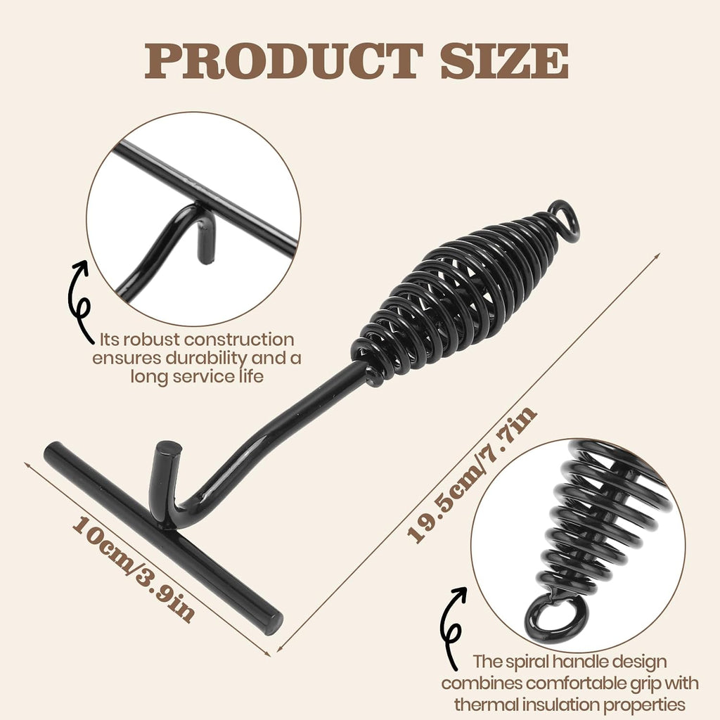 Dutch Oven Lid Lifter with Spiral Handle, 19.5cm/7.7in Cast Iron | Securely Lift Hot Lids for Outdoor Camping, Essential Dutch Oven Accessories