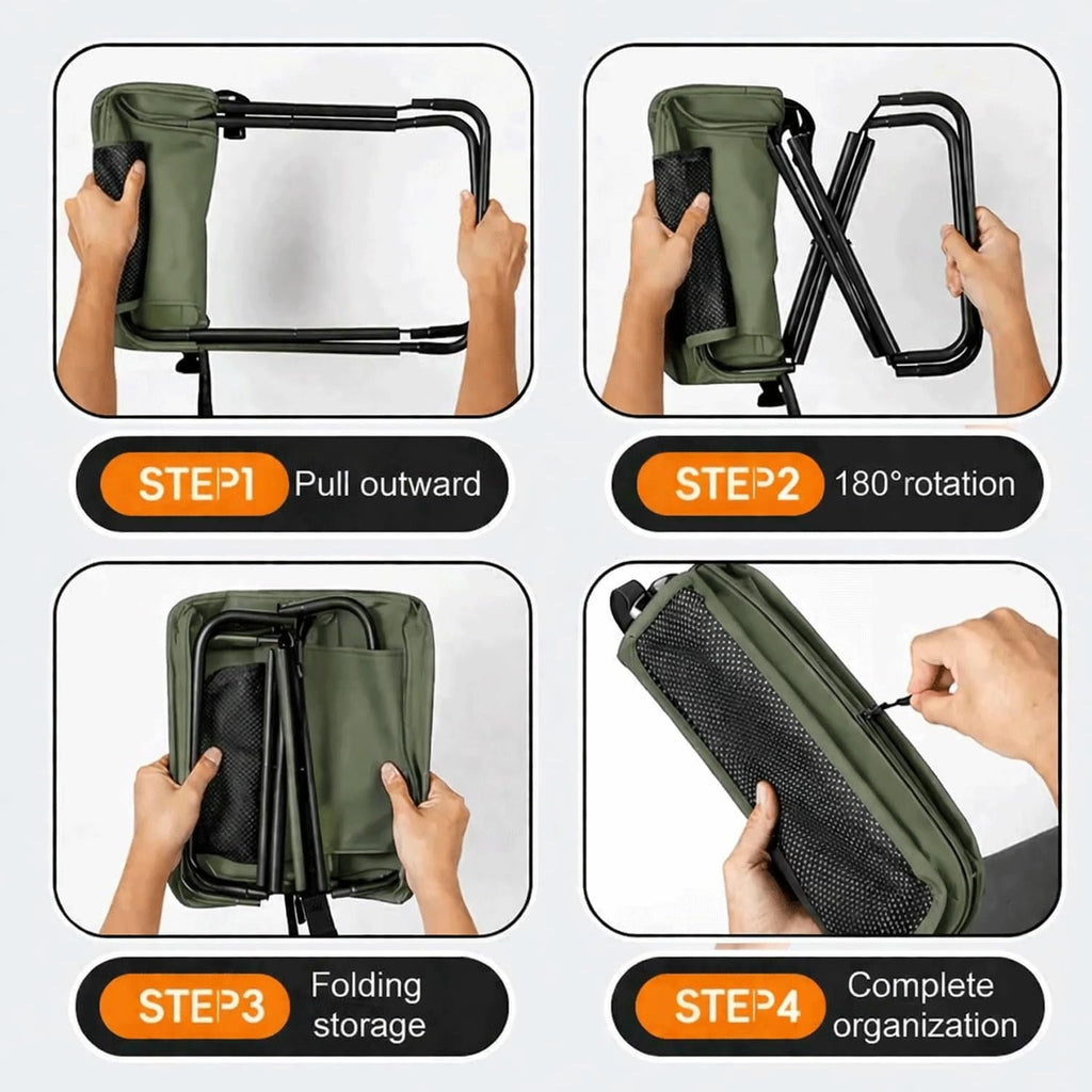 Foldable Stool with Carrying Bag,Compact Folding Chair with Shoulder Strap, Lightweight Outdoor Seat for Fishing, Camping, Hiking, Garden, Beach, Sports Games, Festivals